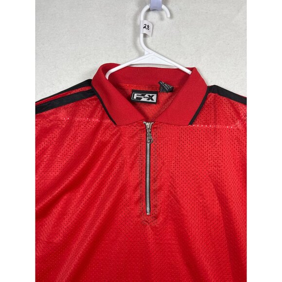 FX Street Active Red Mesh Polo Shirt XL Polyester Mens - Picture 2 of 8